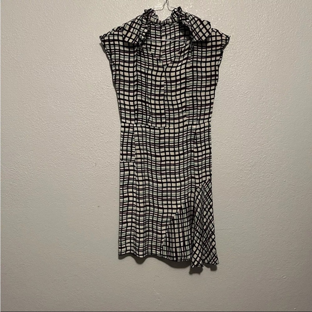 Marni Black and White Grid Print Mini Dress